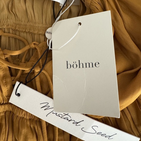 BOHME (NWT) Mustard Seed Women’s Dijon Jill Polyester/Rayon Mini Dress-SMALL - Picture 2 of 8